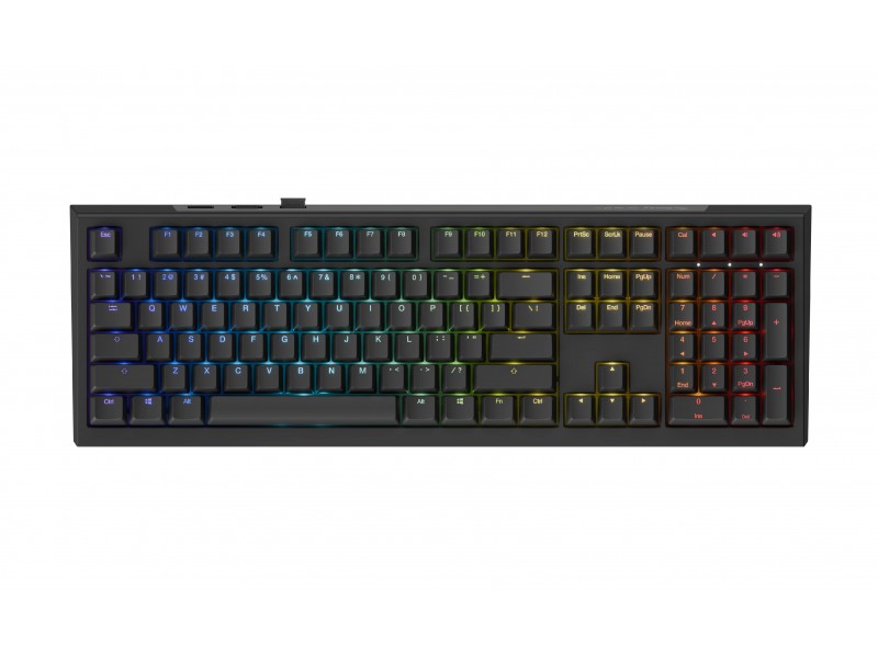 Ducky професионална геймърска механична клавиатура Professional Gaming Mechanical Keyboard One X Wireless Black - Ducky AI Switches [Linear], Bluetooth, 2.4