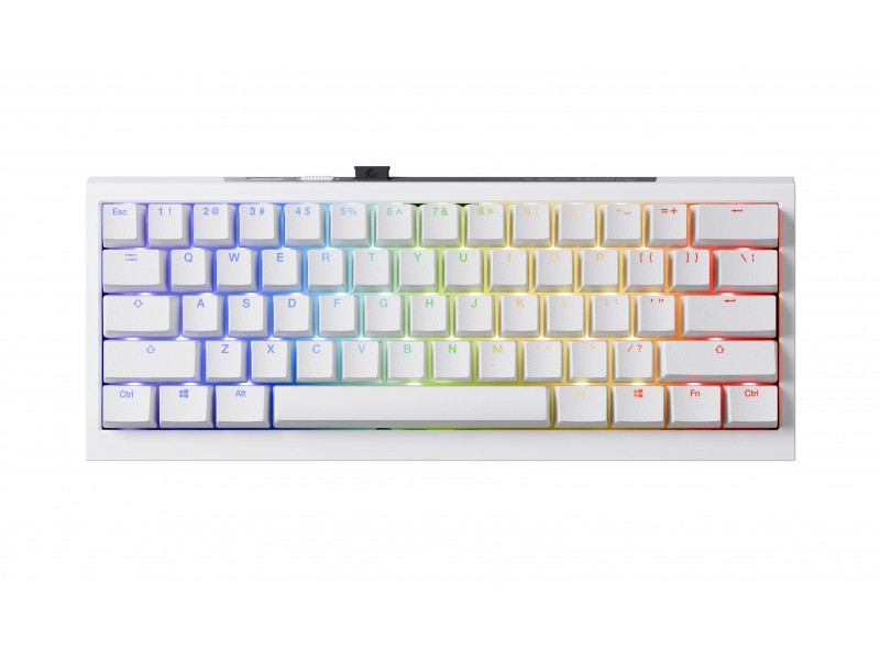 Ducky професионална геймърска механична клавиатура Professional Gaming Mechanical Keyboard One X Mini Wireless White - Ducky AI Switches [Linear], Bluetooth