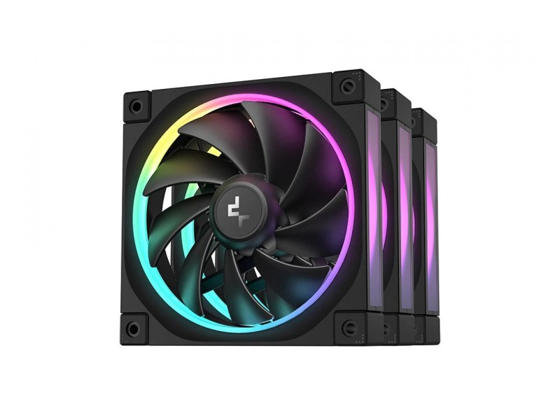DeepCool Комплект вентилатори Fan Pack 3-in-1 3x120mm - FL12 Black, Addressable RGB