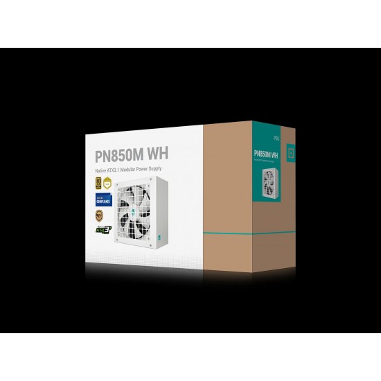 DeepCool захранване PSU ATX 3.1 850W Gold, Full Modular - PN850-M White