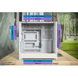 Montech кутия Case ATX - HS01 PRO (W) - 5 x 120 mm ARGB Fans, USB-C, Black