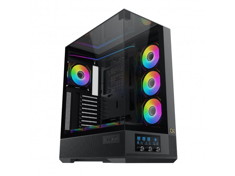 Xigmatek кутия Case EATX - Vision Pro - 8 ARGB Fans, LCD Display Panel, Smart Fan Control