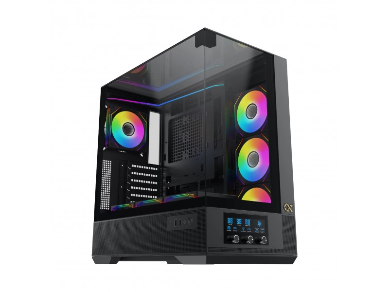 Xigmatek кутия Case EATX - Vision - 7 ARGB Fans, LCD Display Panel, Smart Fan Control