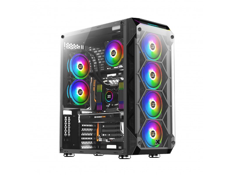 Xigmatek кутия Case EATX - Overtake - 6 ARGB Fans