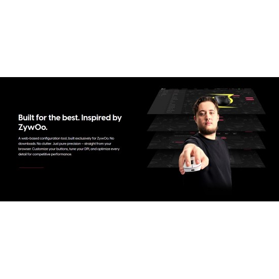 Pulsar професионална геймърска мишка Wireless Gaming Mouse ZywOo The Chosen Mouse Size2 White 8K