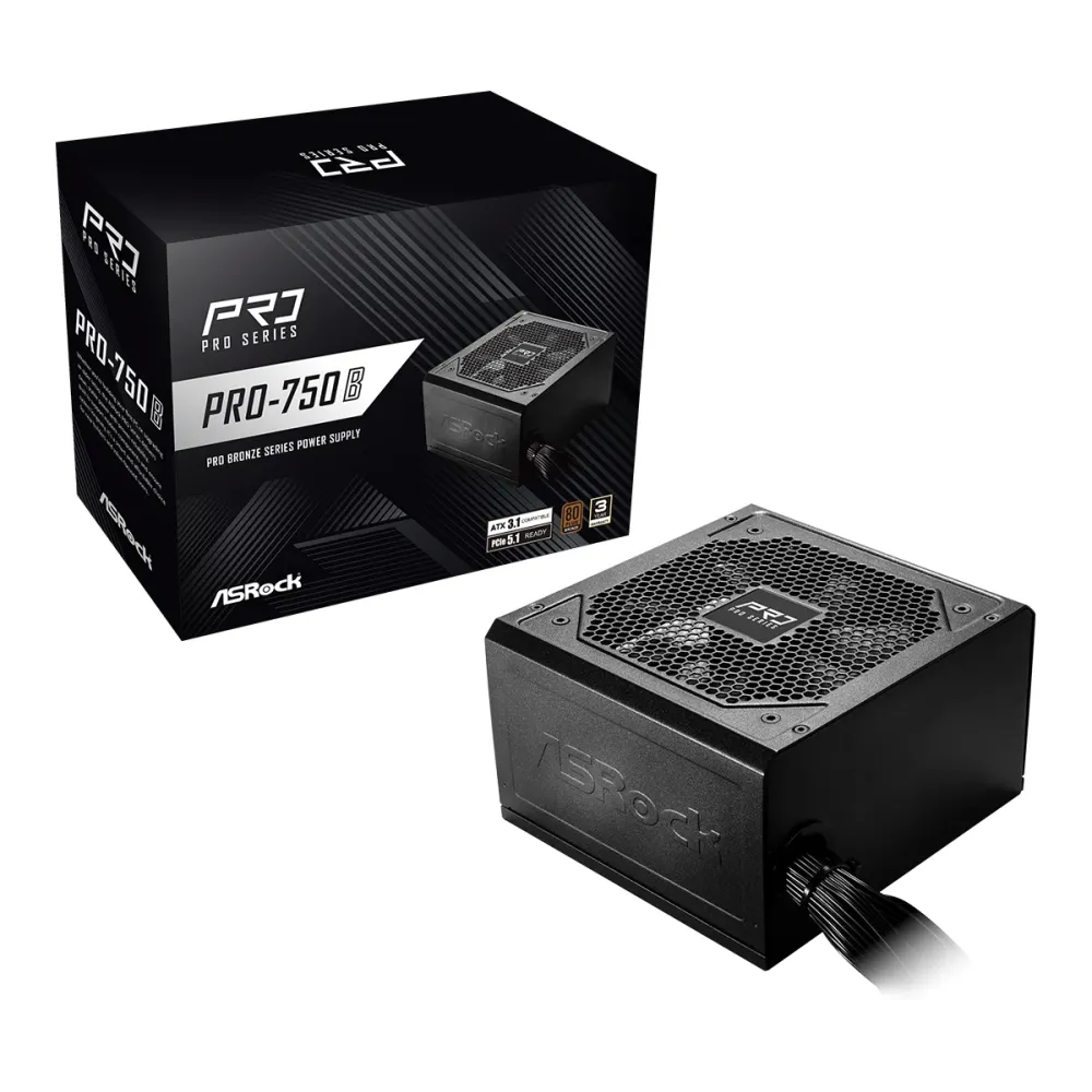 Захранващ блок ASRock PRO-750B 750W 80+ Bronze PCIE 5.1 Ready