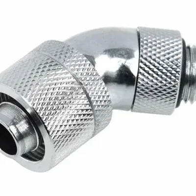 Компресионен фитинг Alphacool, 16/10 - G1/4, 45°, Въртящ се, Хром