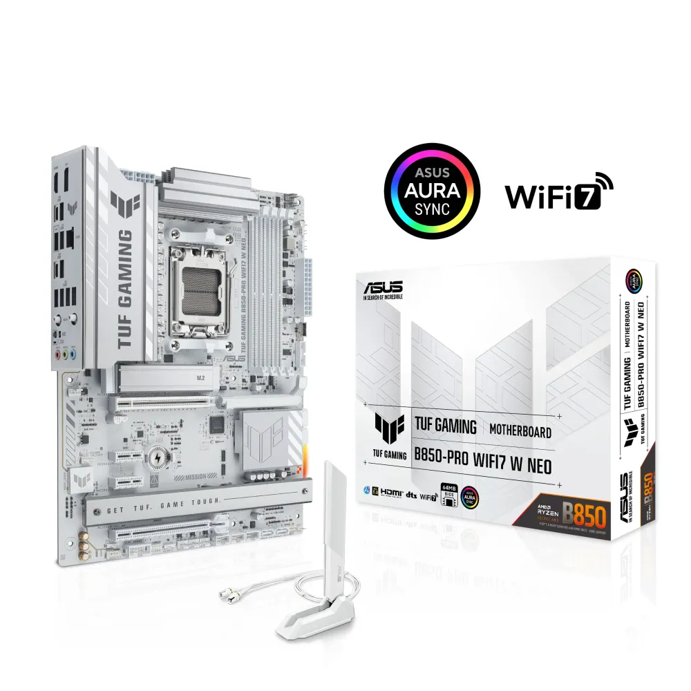 Дънна платка ASUS TUF GAMING B850-PRO WIFI7 W NEO socket AM5 Дънна платка ASUS TUF GAMING B850-PRO WIFI7 W NEO socket AM5