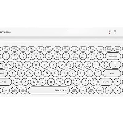 Безжична клавиатура A4tech Fstyler FBK30, Bluetooth, 2.4G, Стойка за телефон, Кирилизирана, Бяла