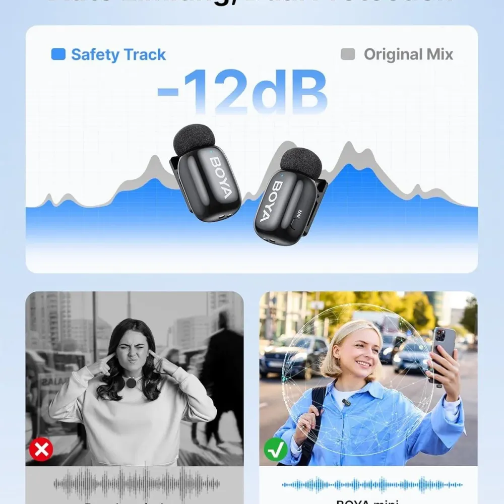 Безжична микрофонна система BOYA Mini 2-02 с USB-C Безжична микрофонна система BOYA Mini 2-02 с USB-C