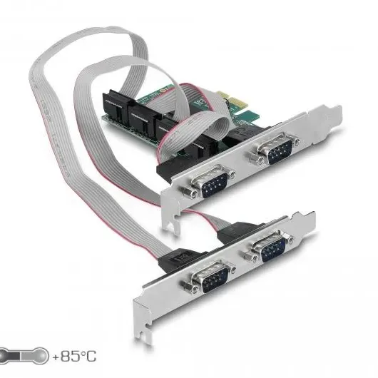 Карта за разширение на слотове Delock, PCI Express Card към 4 x Serial RS-232 Карта за разширение на слотове Delock, PCI Express Card към 4 x Serial RS-232