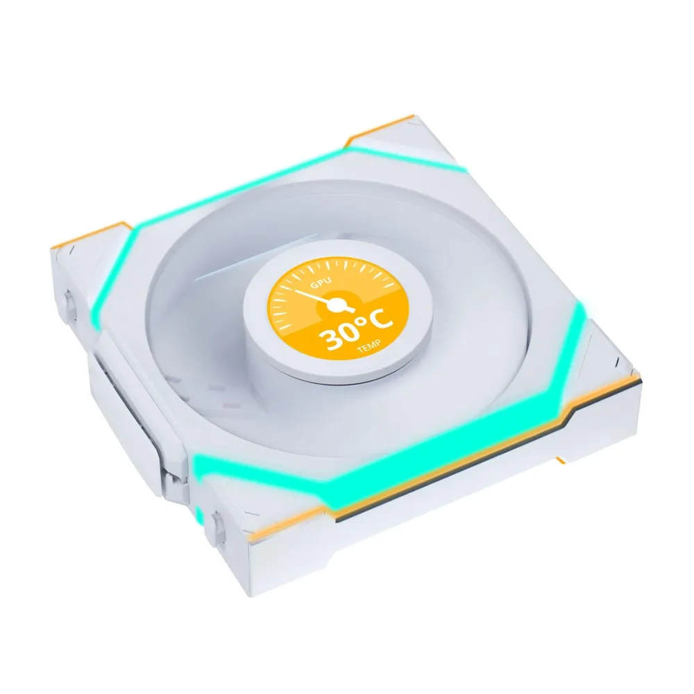 Вентилатор Lian Li UNI FAN SL Wireless LCD Reverse Blade ARGB PWM - 120 mm Бял