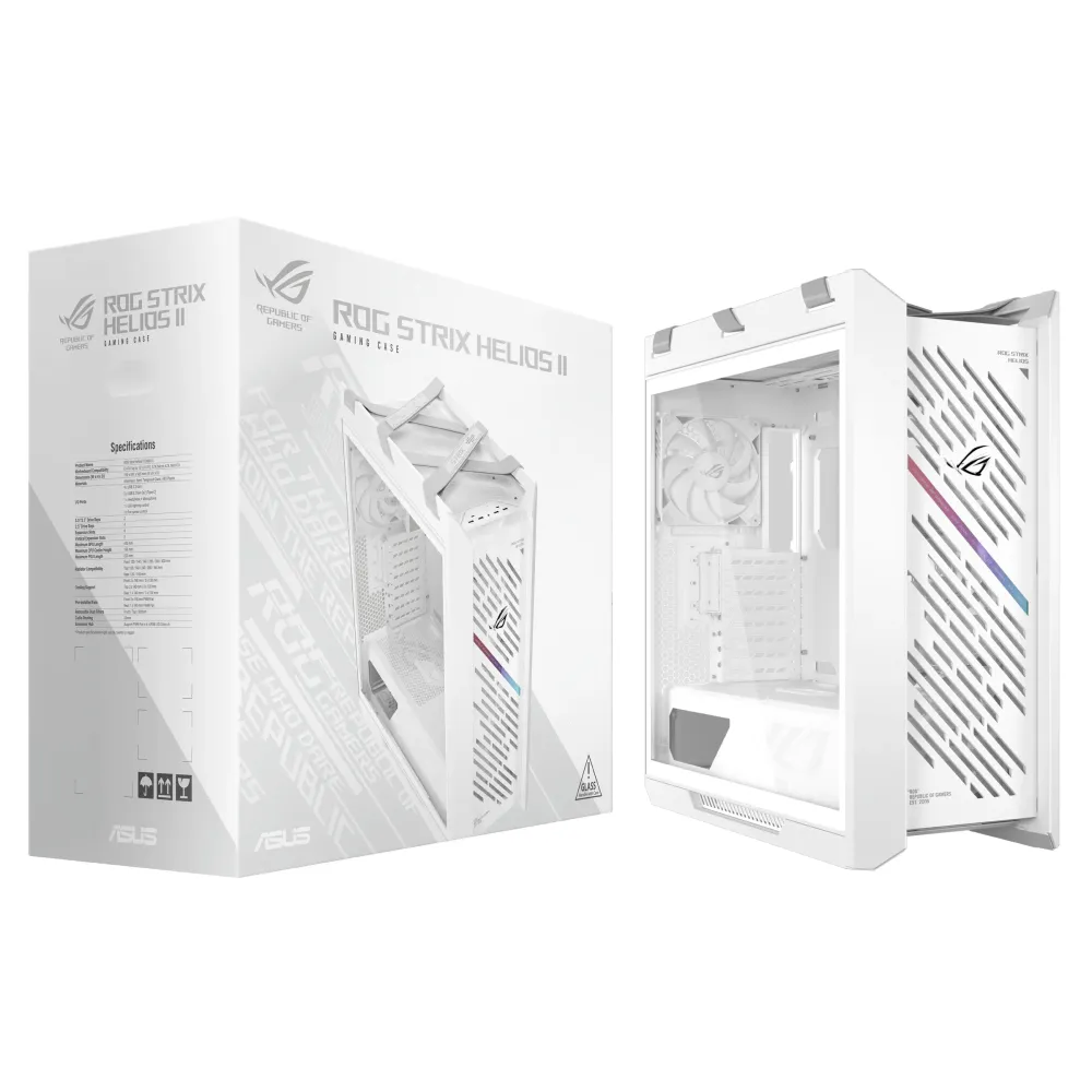 Кутия ASUS ROG Strix Helios II EATX Mid-Tower - White