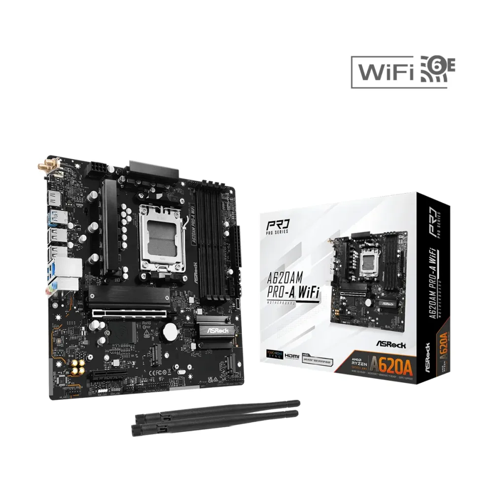 Дънна платка ASRock A620AM PRO-A WIFI, AM5