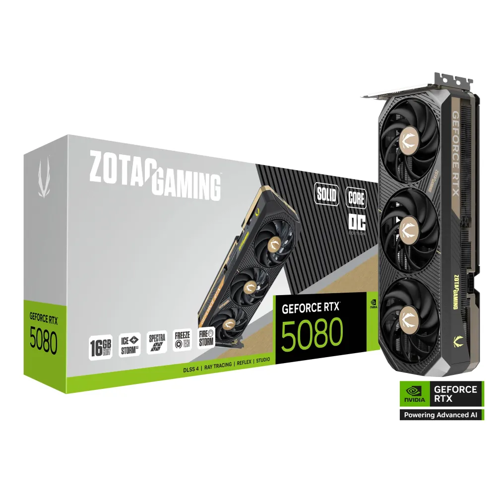 Видео карта ZOTAC GAMING RTX 5080 Solid Core OC 16GB GDDR7