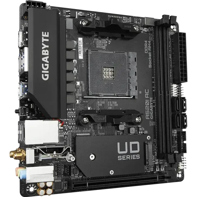 Дънна платка GIGABYTE A520I AC WIFI, Socket AM4, Mini-ITX