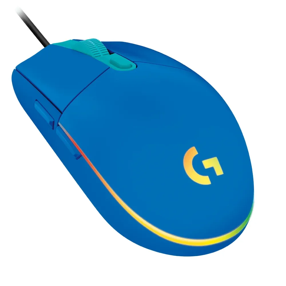 Геймърска мишка Logitech G102 LightSync, RGB, Оптична, Жична, USB, Син
