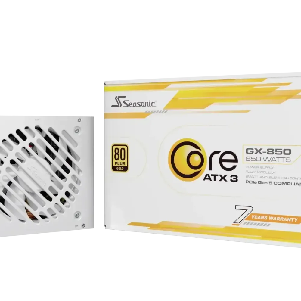 Захранващ блок Seasonic CORE GX White 850W 80+ Gold, Fully Modular, ATX 3.1, PCIe 5.1