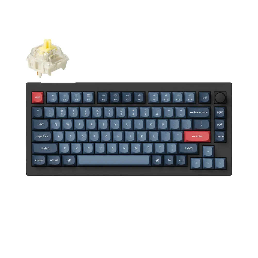 Механична клавиатура Keychron V1 MAX QMK 75% Carbon Black - Wireless