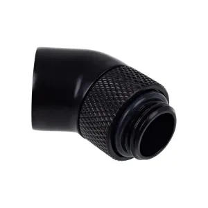 Ъглов адаптер Alphacool Eiszapfen, 45°, G1/4 външна към G1/4 вътрешна резба, Черен мат