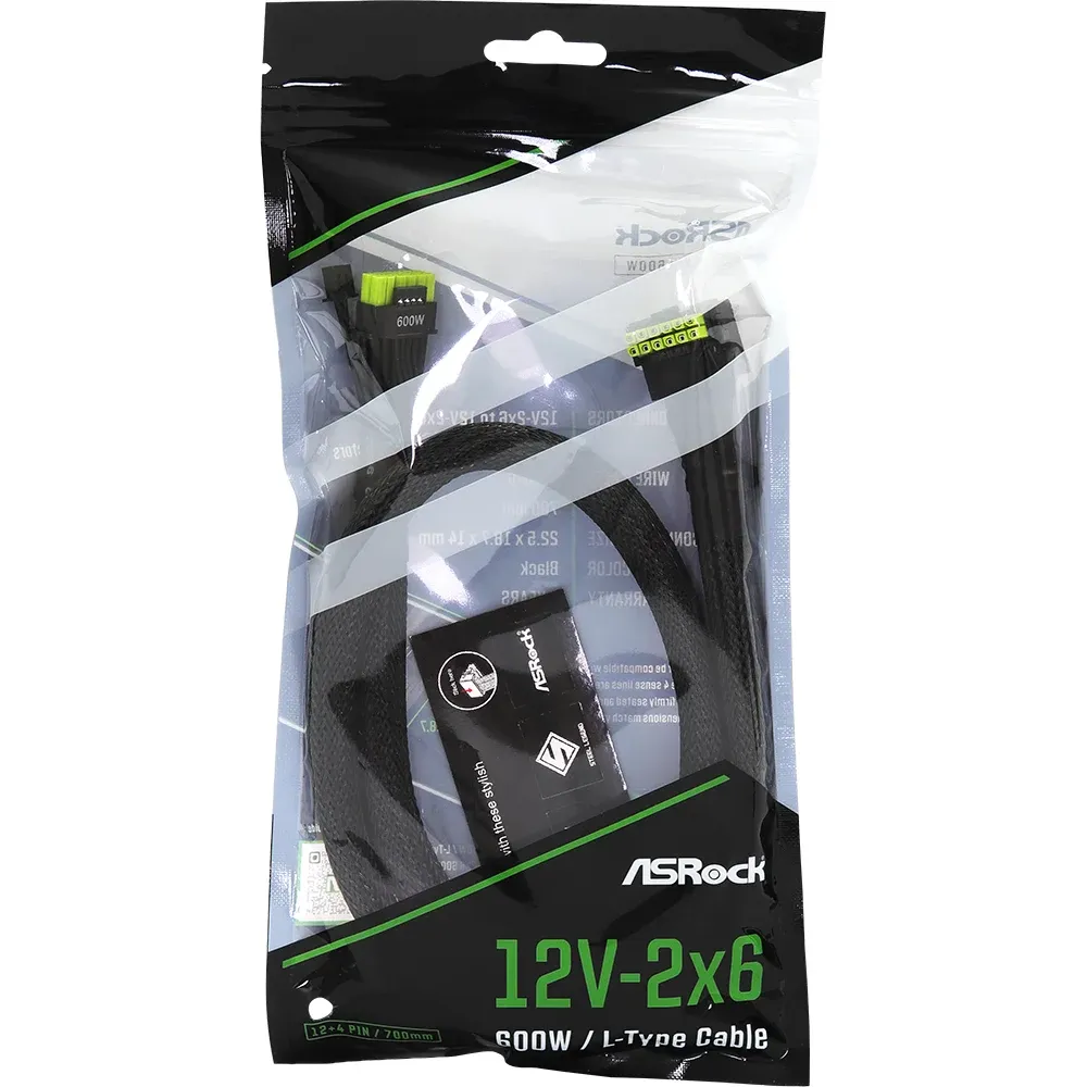 Кабел ASRock 90° 12V-2x6 600W ATX 3.1 and PCIe 5.1