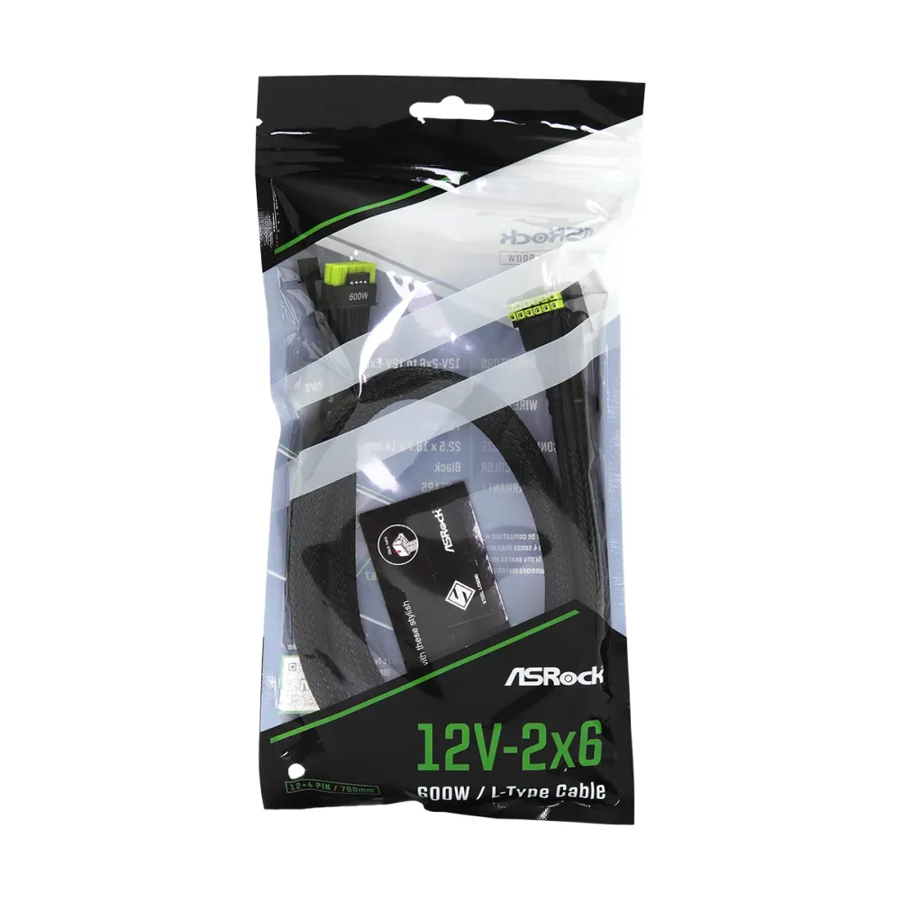 Кабел ASRock 90° 12V-2x6 600W ATX 3.1 and PCIe 5.1