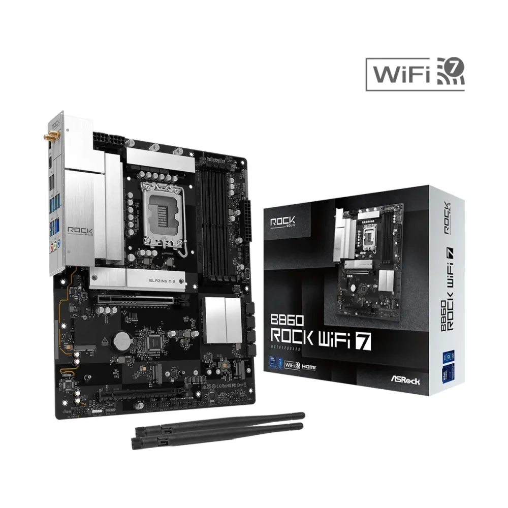 Дънна платка ASRock B860 Rock WIFI 7, LGA 1851