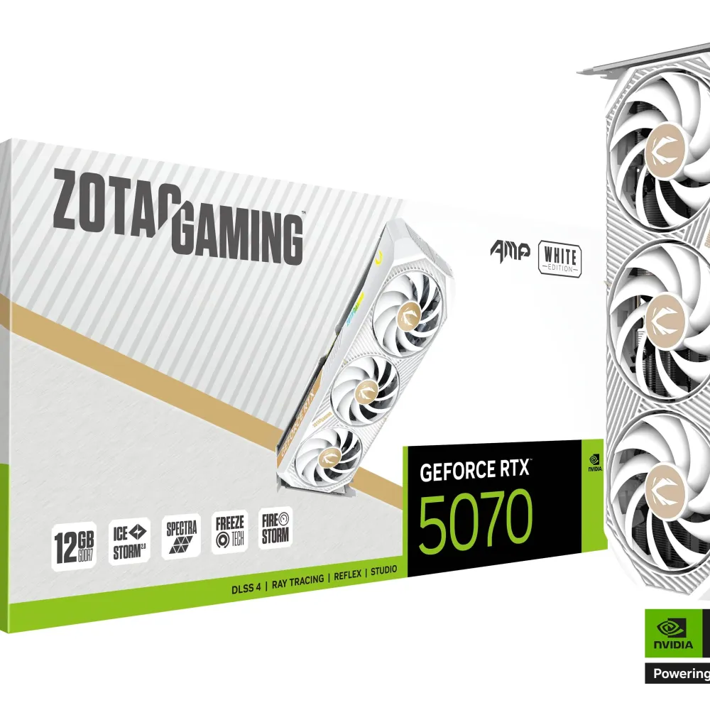 Видео карта ZOTAC GAMING RTX 5070 AMP White Edition 12GB GDDR7
