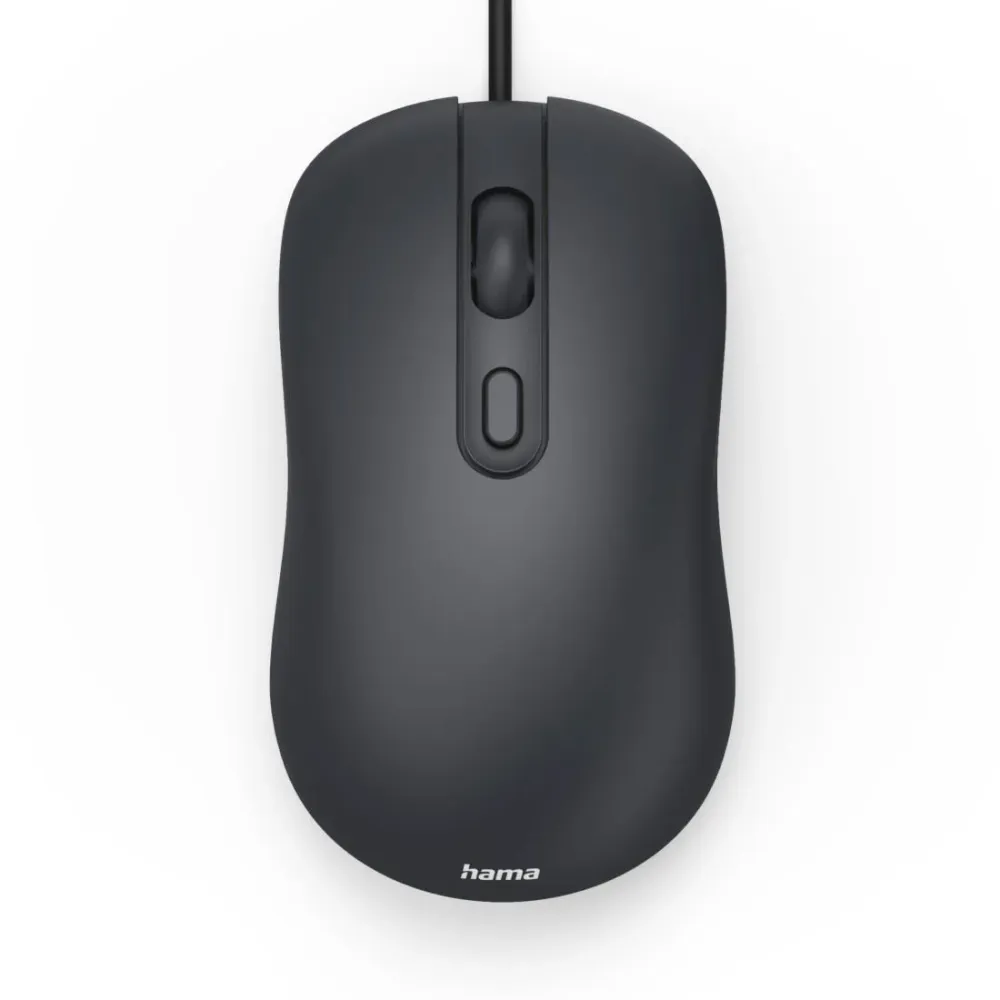 Оптична мишка HAMA CM-200, 4 бутонна, безшумна, с кабел, черна