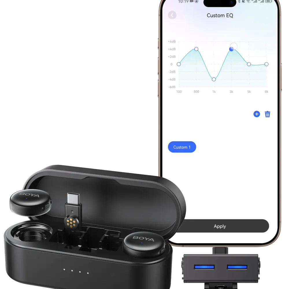 Безжична система микрофони BOYA BOYALINK 3-01 with lightning+USB-C +3.5mm TRS plug