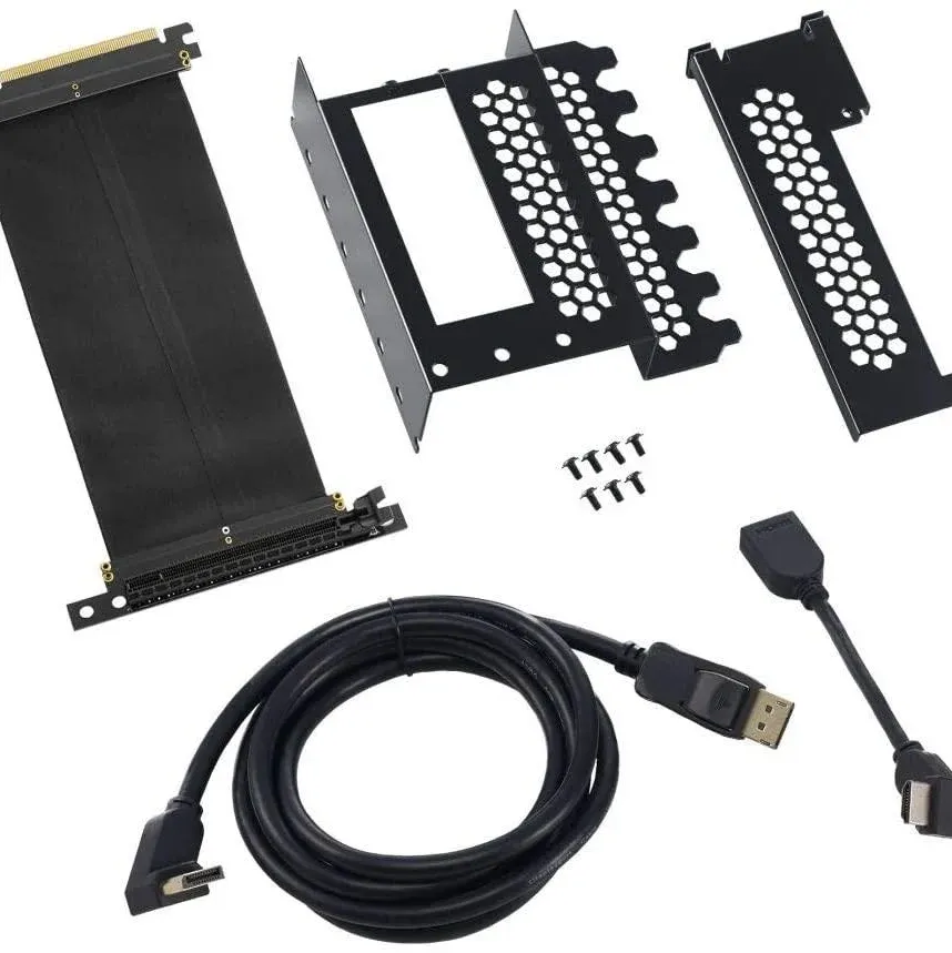 Универсален брекет и кабел за вертикален монтаж за видео карта CableMod PCIe x16, 1x DisplayPort, 1x HDMI кабел