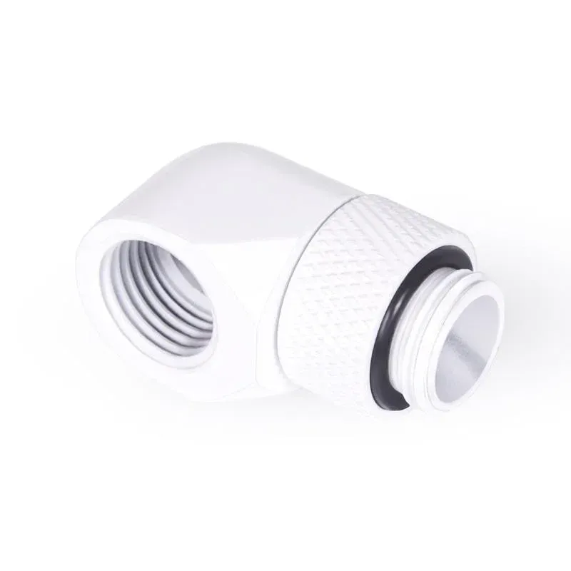 Въртящ се L-конектор Alphacool Eiszapfen, G1/4 AG auf G1/4 IG, Бял