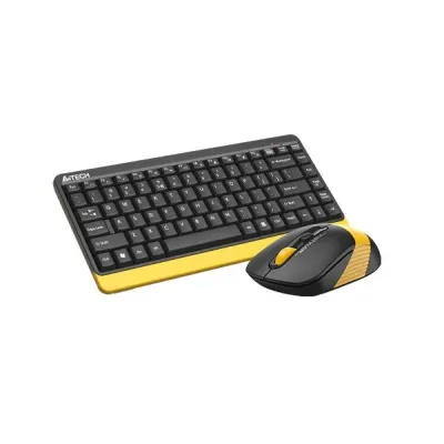 Комплект клавиатура и мишка A4TECH Fstyler FG1110, Безжичен, Черен/Жълт