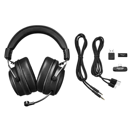 Геймърски безжични слушалки PowerColor Alphyn AH10 - Черни