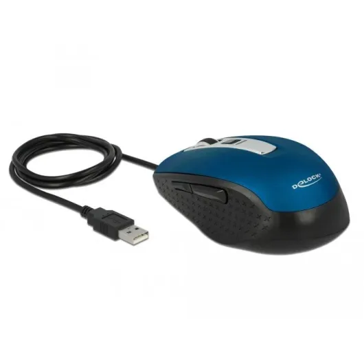 Оптична мишка DeLock, USB-A, 5 бутона , Синя Оптична мишка DeLock, USB-A, 5 бутона , Синя