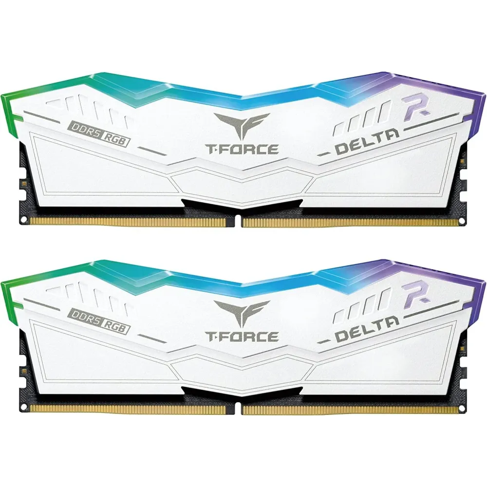 Памет Team Group T-Force Delta RGB White DDR5 32GB (2x16GB) 6000MHz CL38