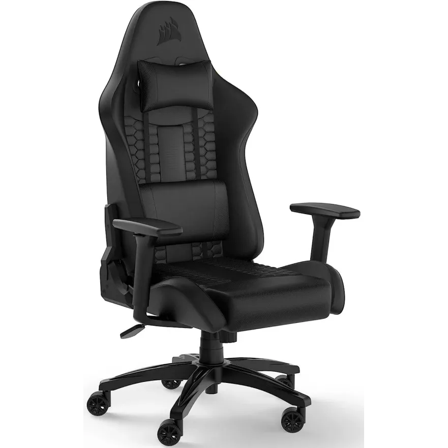 Геймърски стол Corsair TC100 RELAXED - Leatherette Black/Black
