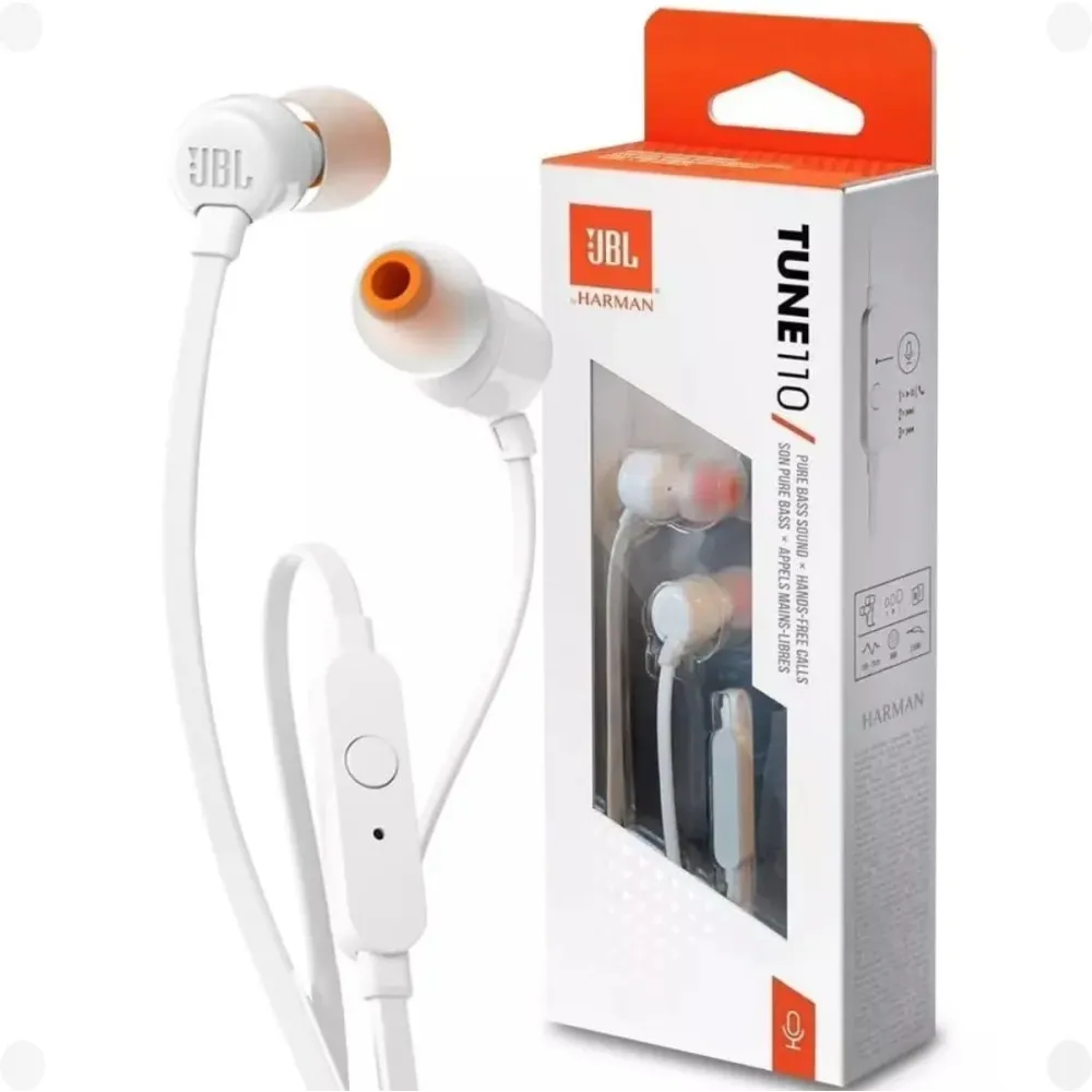 Слушалки JBL TUNE 110 - Бял Слушалки JBL TUNE 110 - Бял