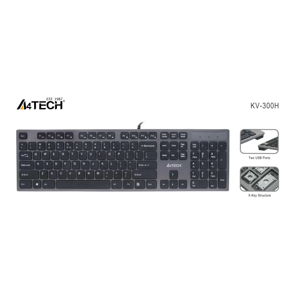 Клавиатура A4tech KV-300H, 2 х USB порт Клавиатура A4tech KV-300H, 2 х USB порт
