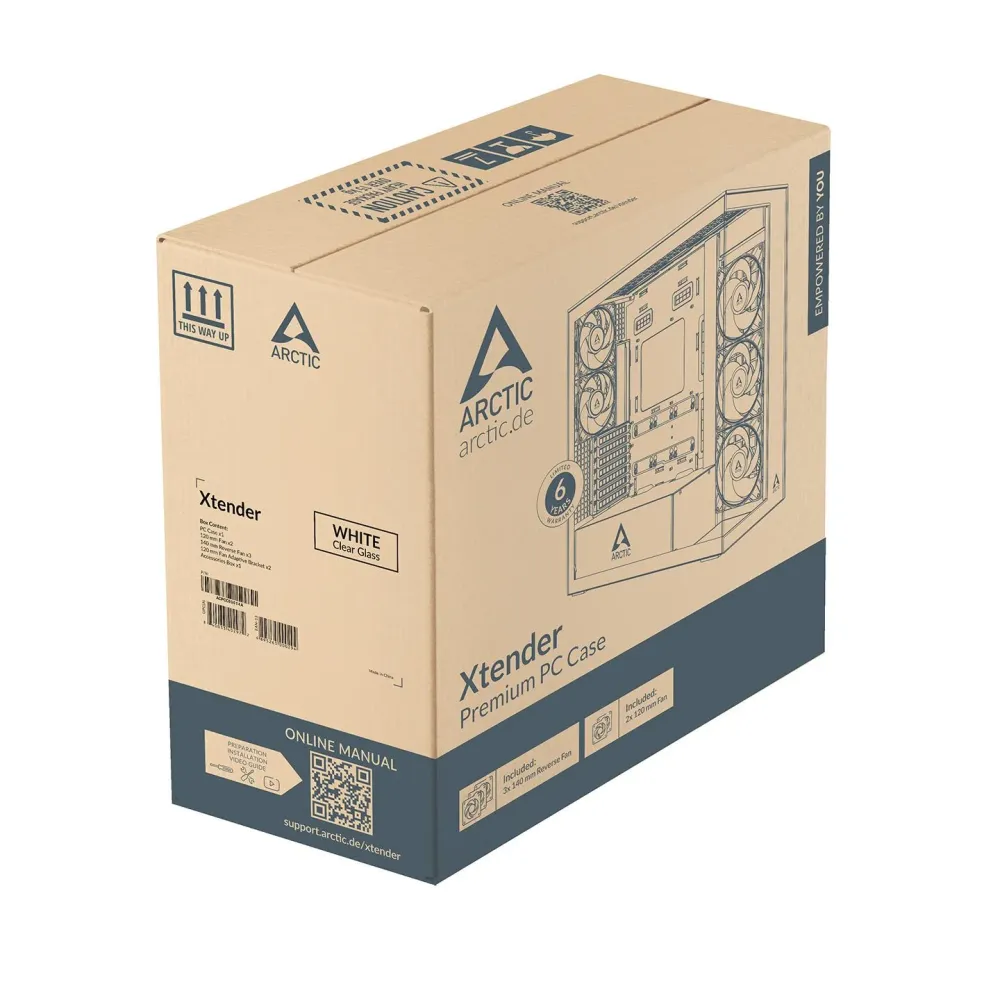 Кутия за компютър Arctic Xtender - White Mid-Tower