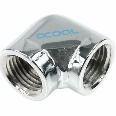 L-конектор Alphacool HF, Вътрешна резба G1/4 - G1/4, 90°, Хром