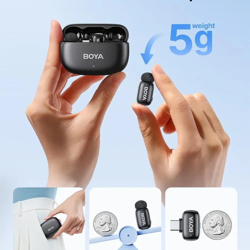 Безжична микрофонна система BOYA Mini 2-02 с USB-C Безжична микрофонна система BOYA Mini 2-02 с USB-C