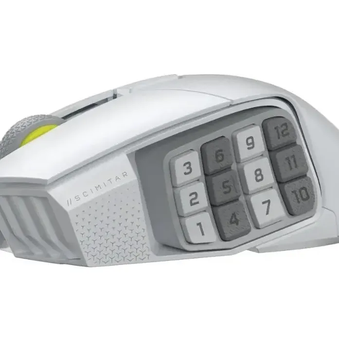 Геймърскa оптична мишка CORSAIR SCIMITAR ELITE WIRELESS SE White, 33000 DPI