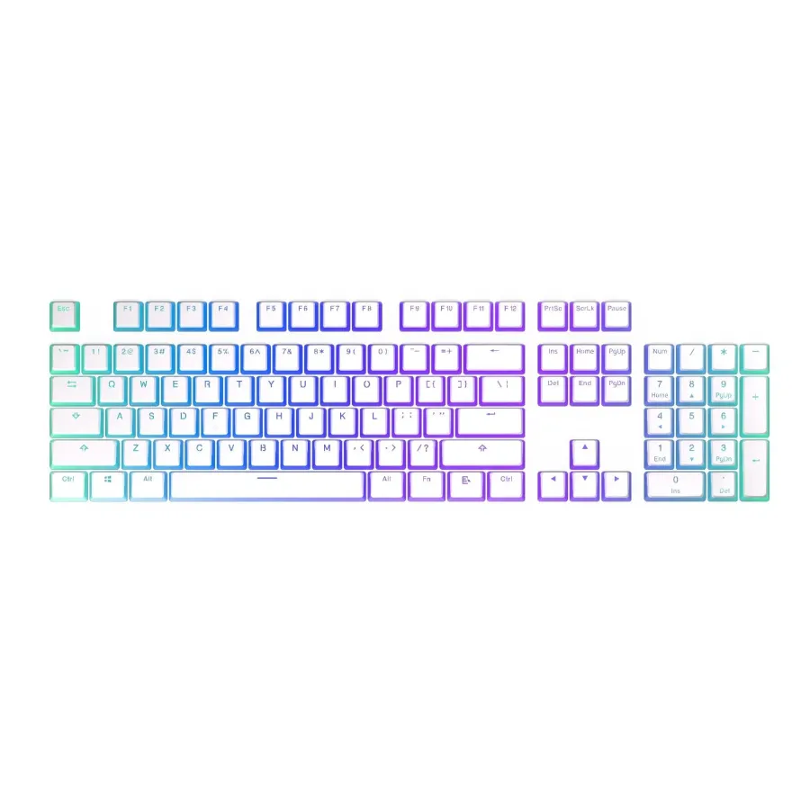 Капачки за механична клавиатура ENDORFY - 104 бр PBT, US Layout, Onyx White
