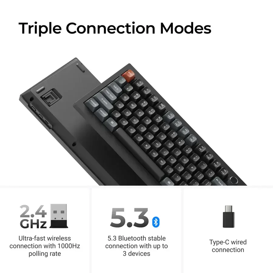 Безжична механичка клавиатура Keychron V6 Ultra 8K - Silk POM Switch Banana Безжична механичка клавиатура Keychron V6 Ultra 8K - Silk POM Switch Banana