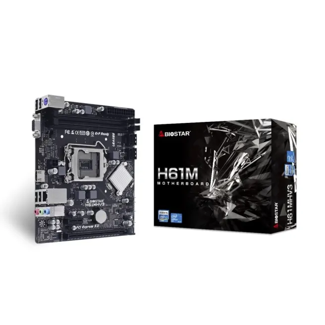 Дънна платка BIOSTAR H61MHV3, Intel H61, sock. 1155, Ver 7.0 Дънна платка BIOSTAR H61MHV3, Intel H61, sock. 1155, Ver 7.0