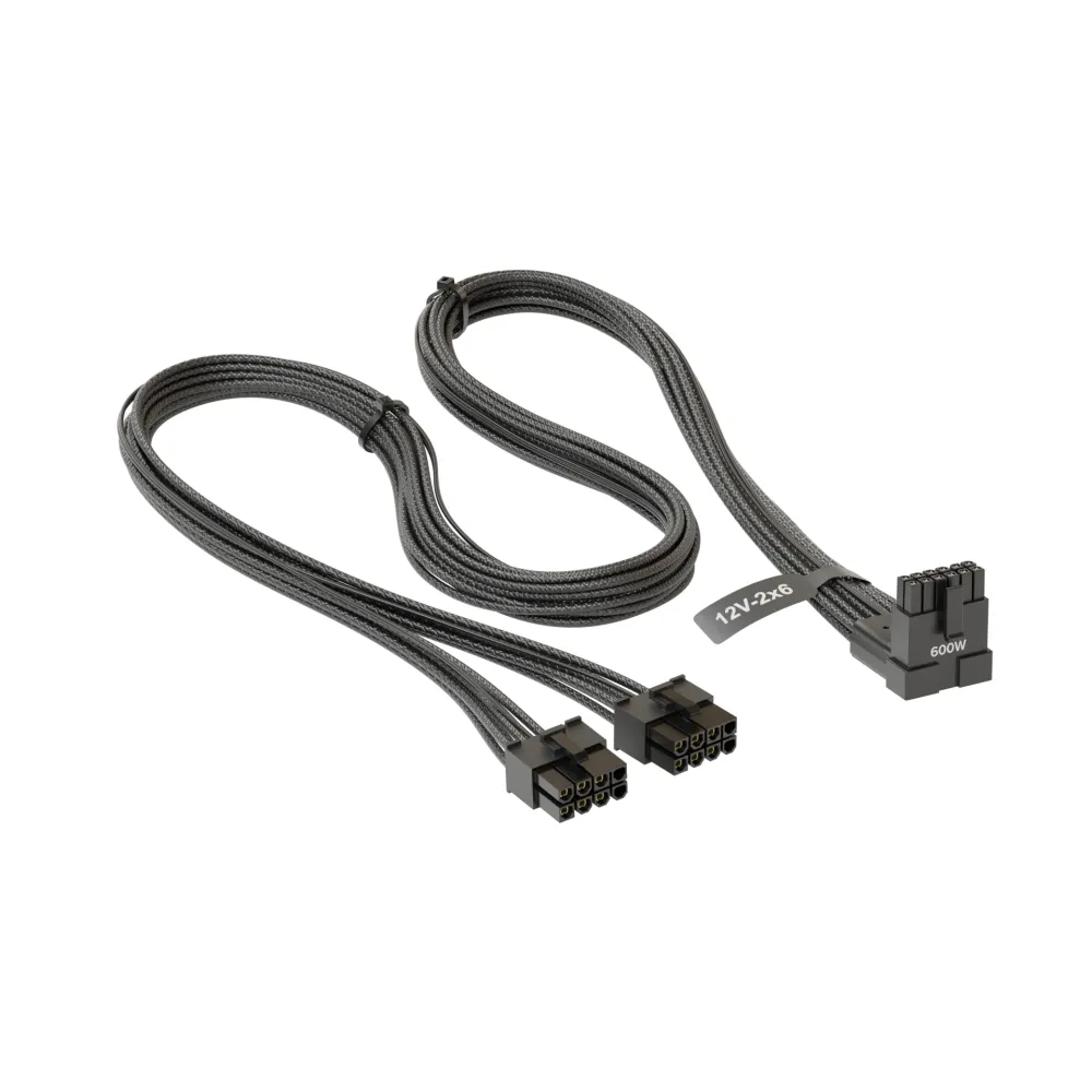Кабел Seasonic 90° 12VHPWR 600W 16-Pin към 2x8 Pin за Seasonic захранвания Кабел Seasonic 90° 12VHPWR 600W 16-Pin към 2x8 Pin за Seasonic захранвания