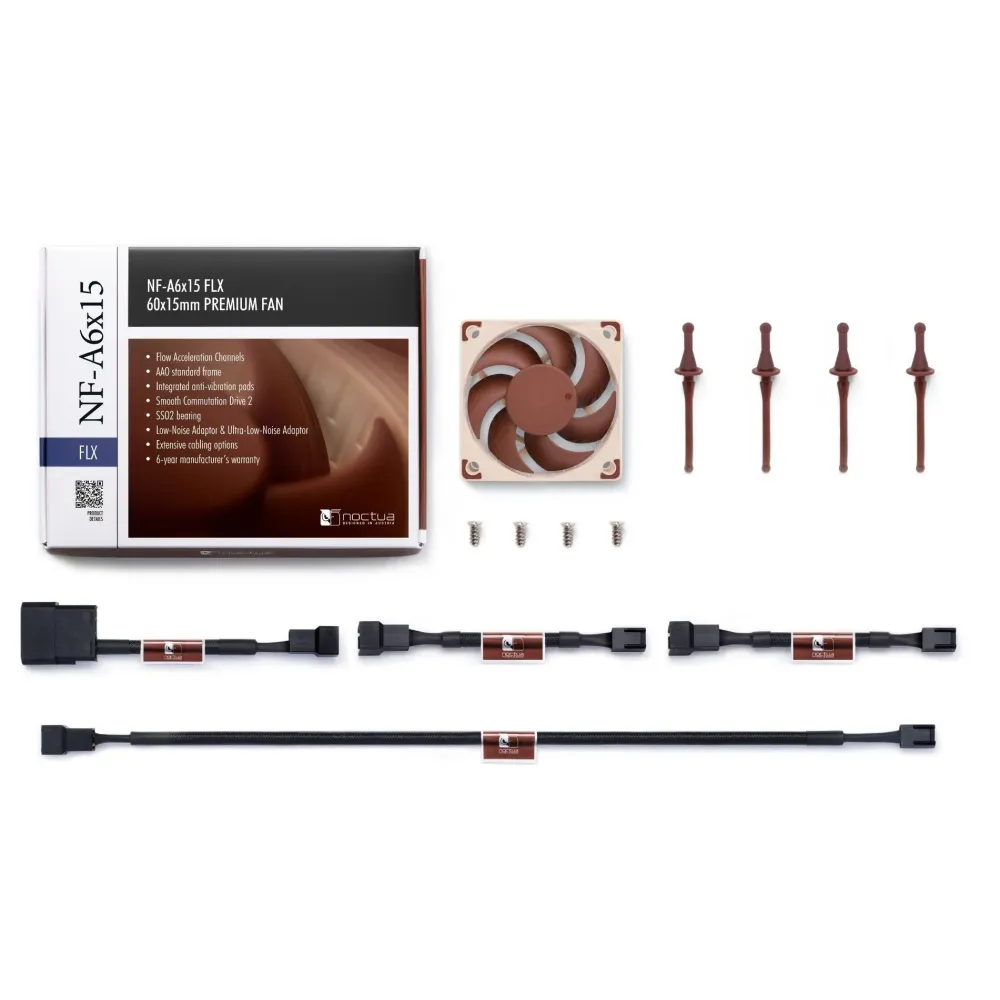 Вентилатор Noctua NF-A6x15 FLX, 60 x 60 x 15 mm Вентилатор Noctua NF-A6x15 FLX, 60 x 60 x 15 mm