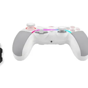 Геймърски контролер A4tech Bloody GPW70, Жичен и безжичен, RGB, Бял