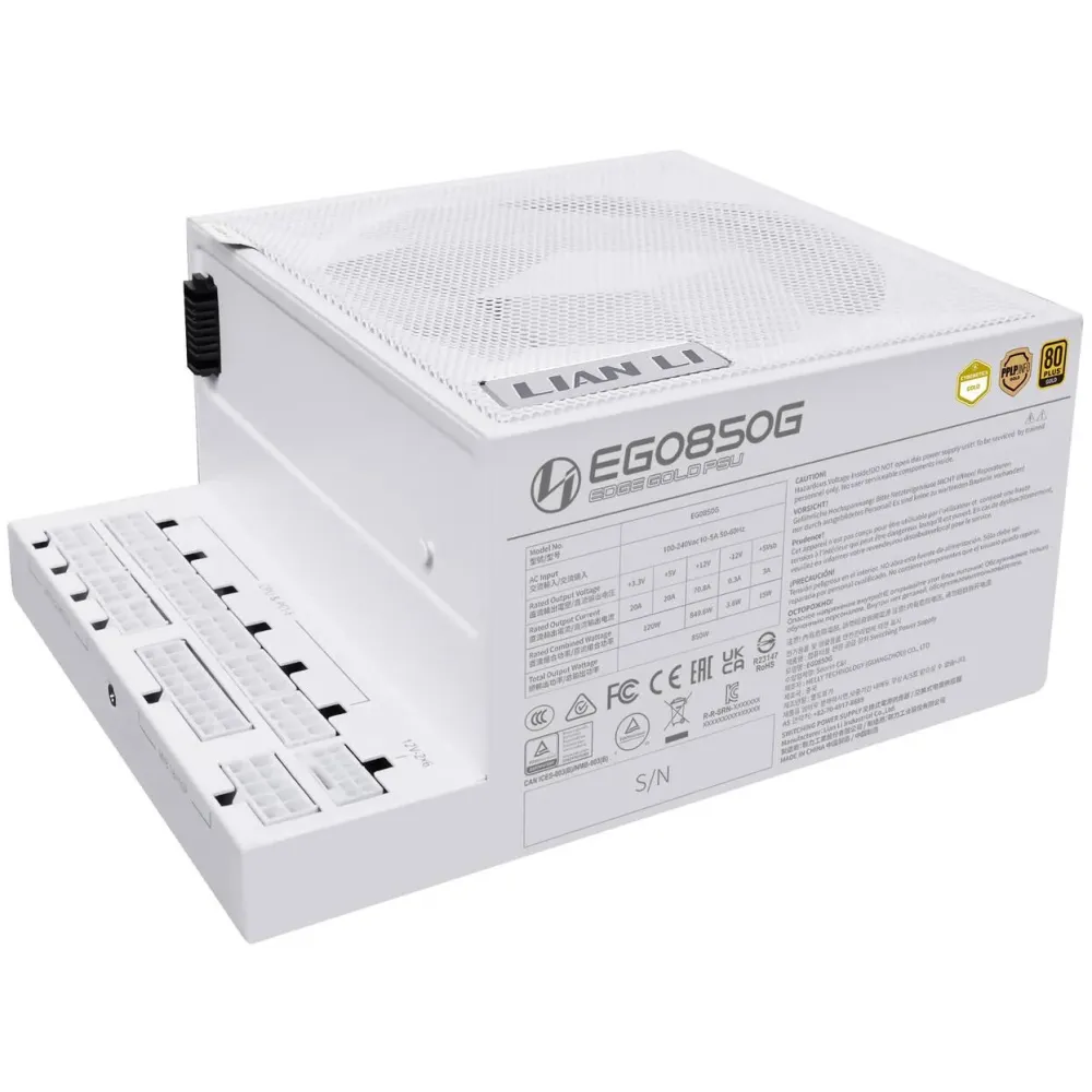 Захранващ блок Lian Li EDGE EGO850 White 850W 80+ Gold PCIe 5.1, ATX 3.1